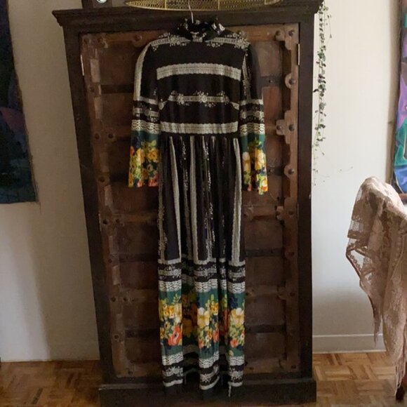 🌻 host pick Vintage 70s maxi boho high waist dress made in England - Picture 10 of 15